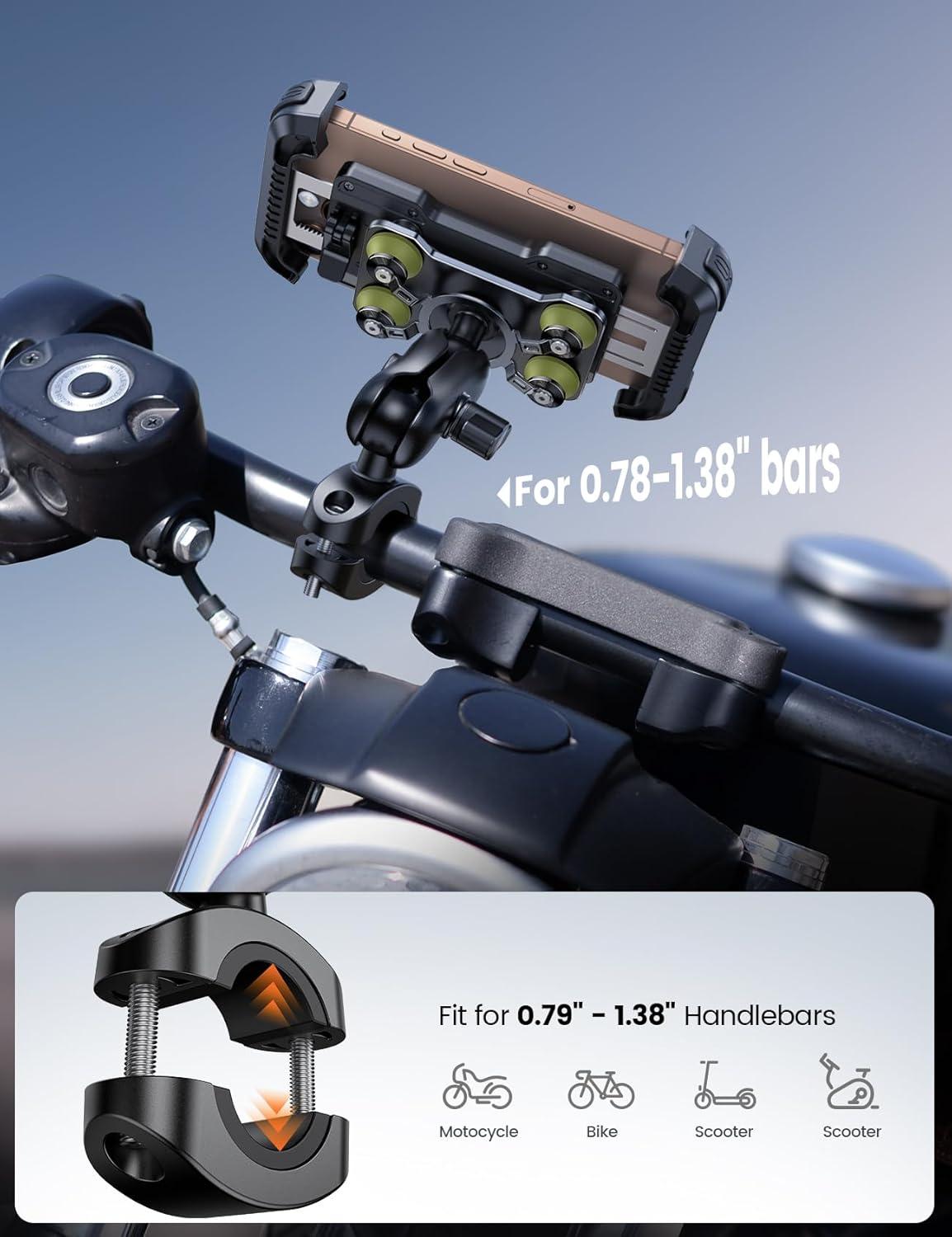 imageLamicall Motorcycle Phone Mount Holder  Dual Vibration Dampener Metal Adjustment Arm Motorcycle Cell Phone Holder Bike Handlebar Phone Mount for iPhone 1615 1413 Pro Max 4767quot PhonesGreen