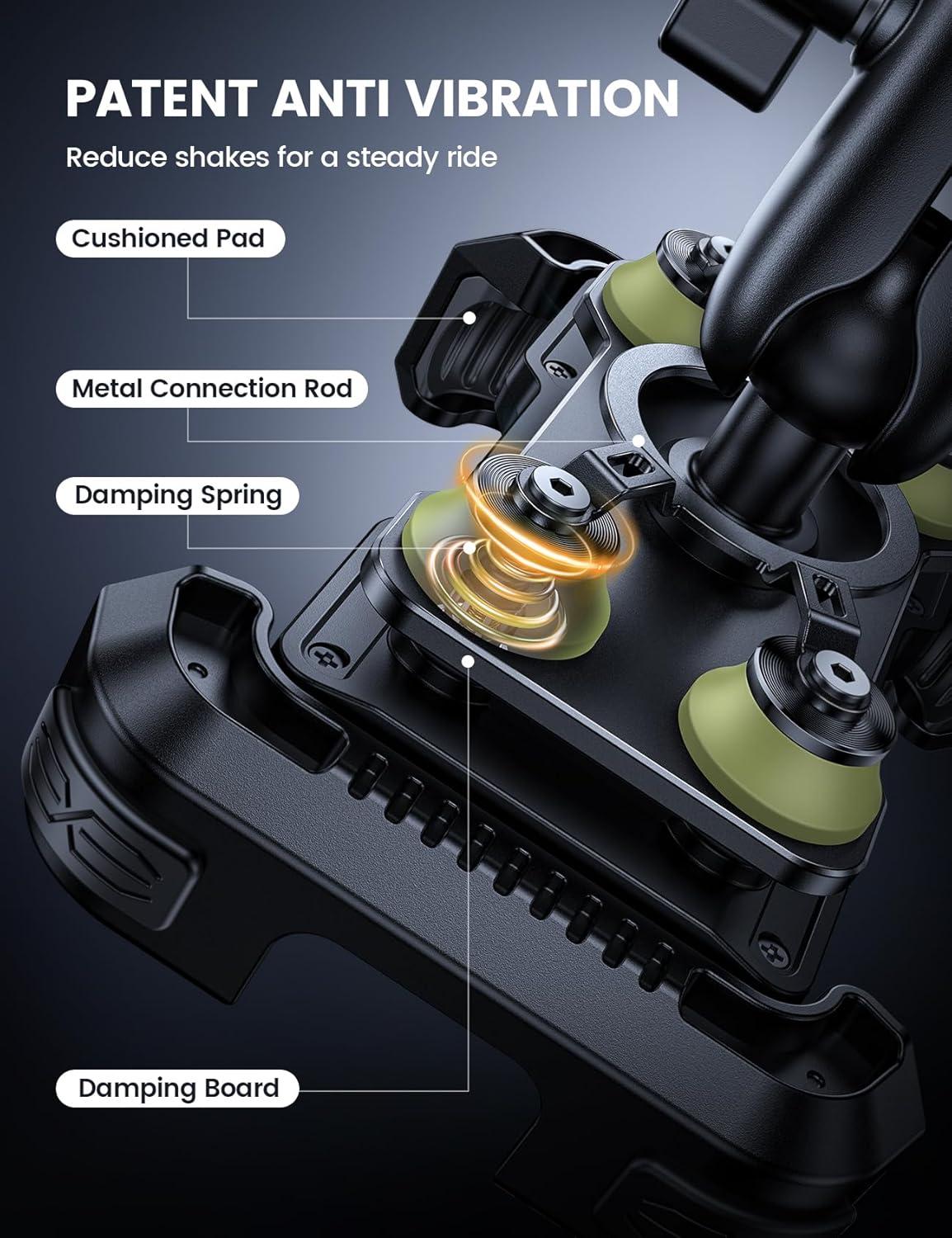 imageLamicall Motorcycle Phone Mount Holder  Dual Vibration Dampener Metal Adjustment Arm Motorcycle Cell Phone Holder Bike Handlebar Phone Mount for iPhone 1615 1413 Pro Max 4767quot PhonesGreen