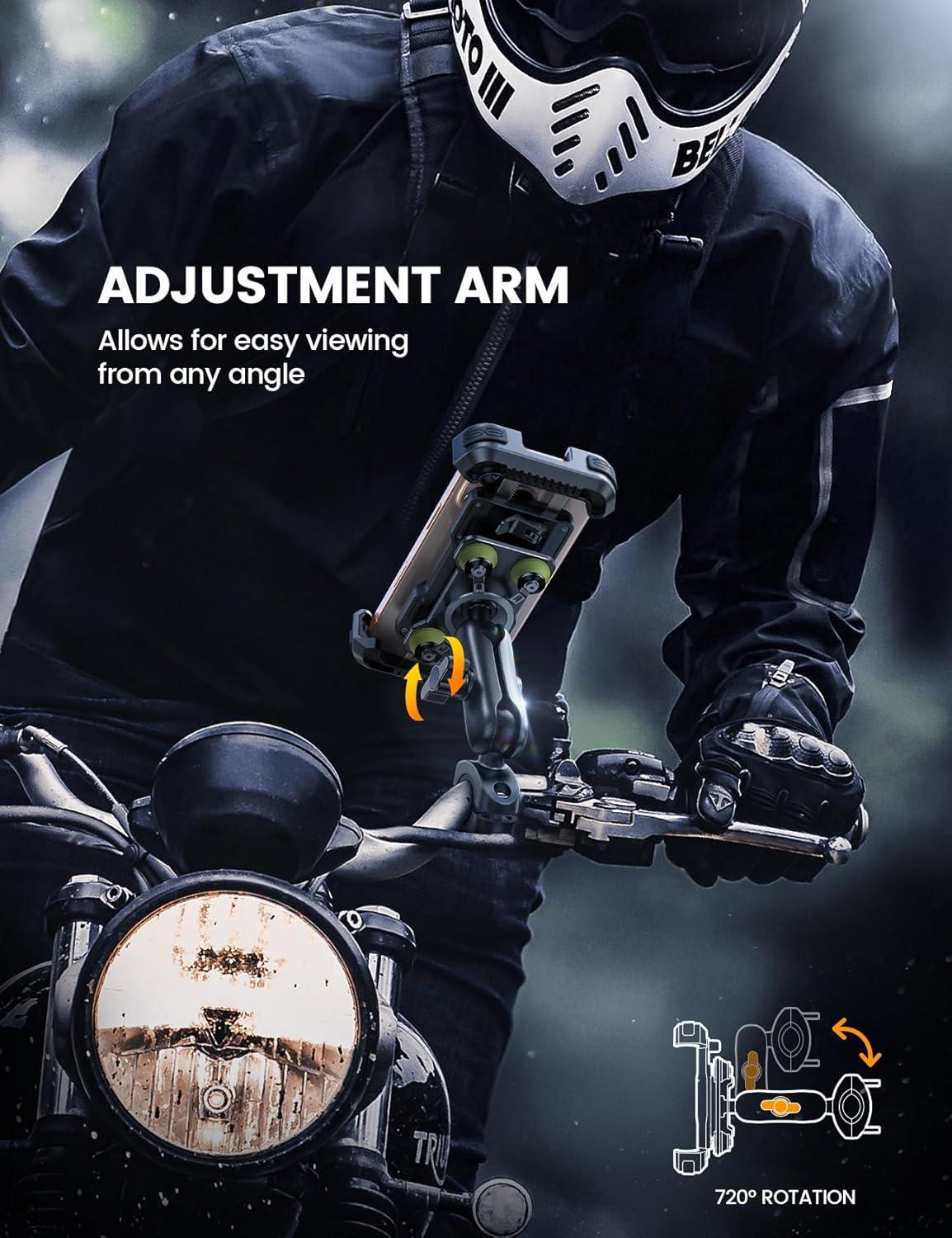 imageLamicall Motorcycle Phone Mount Holder  Dual Vibration Dampener Metal Adjustment Arm Motorcycle Cell Phone Holder Bike Handlebar Phone Mount for iPhone 1615 1413 Pro Max 4767quot PhonesGreen