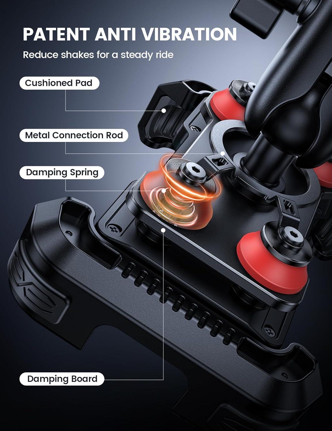 imageLamicall Motorcycle Phone Mount Holder  Dual Vibration Dampener Metal Adjustment Arm Motorcycle Cell Phone Holder Bike Handlebar Phone Mount for iPhone 1615 1413 Pro Max 4767quot PhonesRed