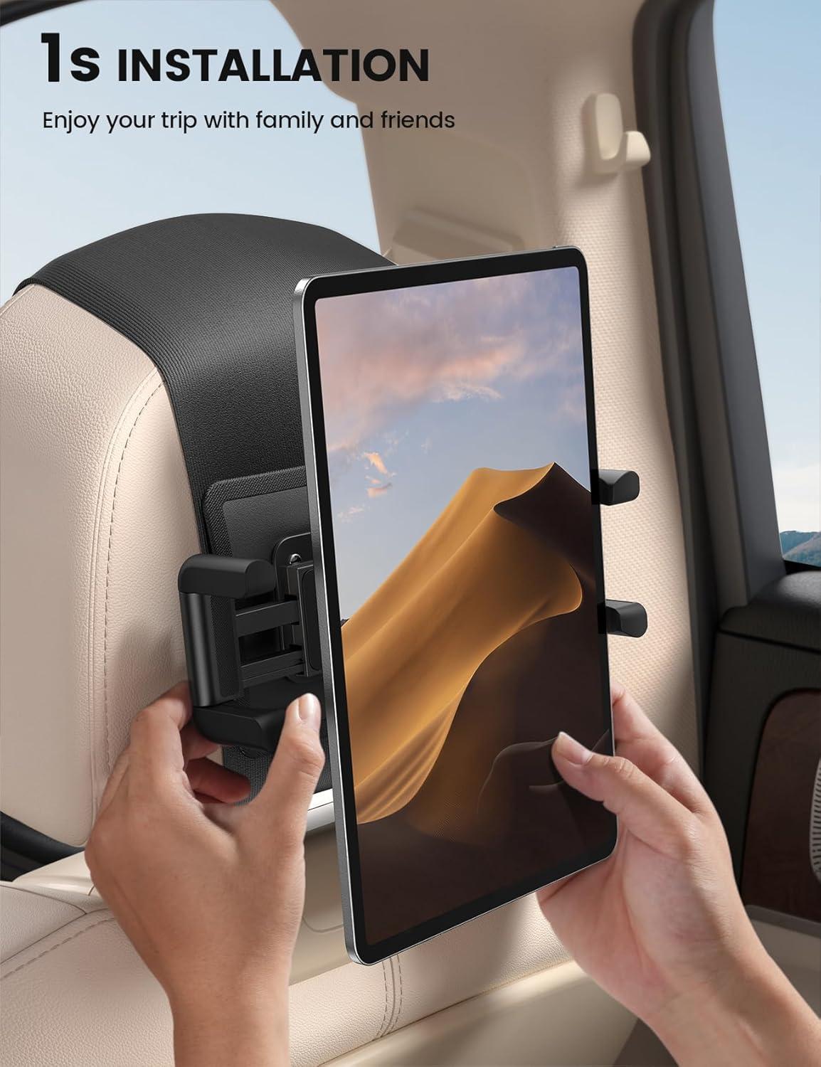imageLamicall Tablet Holder for Car Headrest  Thick Case Friendly 360 Rotation Car Tablet Mount for Backseat Road Trip Essentials for Kids for iPad Pro Air Mini Galaxy Fire HD 6113quot Tablets