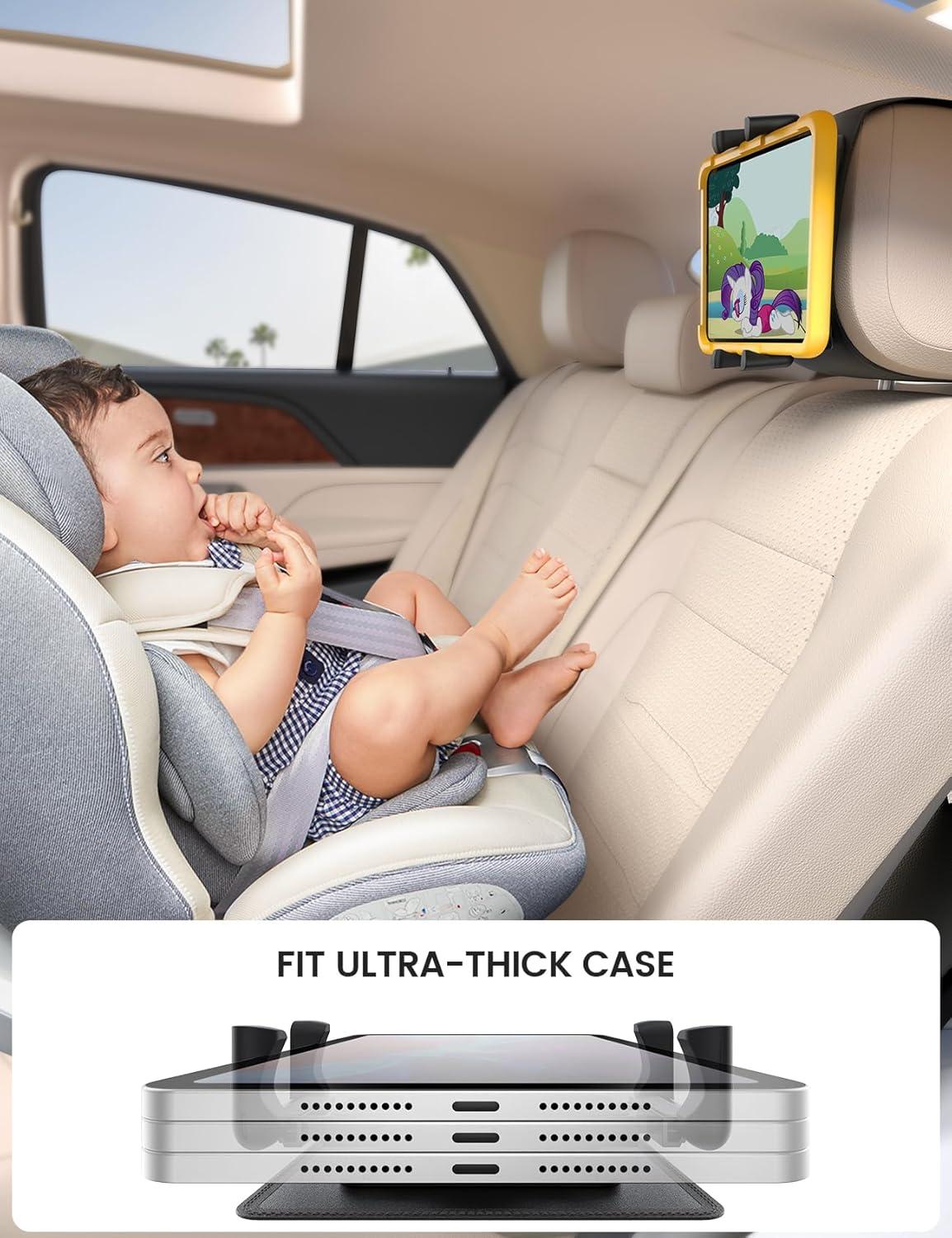 imageLamicall Tablet Holder for Car Headrest  Thick Case Friendly 360 Rotation Car Tablet Mount for Backseat Road Trip Essentials for Kids for iPad Pro Air Mini Galaxy Fire HD 6113quot Tablets