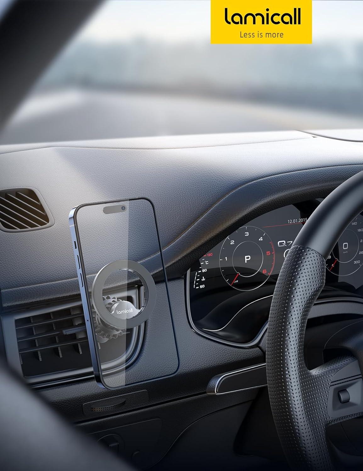 imageLamicall for MagSafe Car Mount  20 Super Magnets Magnetic Car Phone Mount Air Vent Phone Holder Car Hands Free Cell Phone Holder Clip Car Accessories fit iPhone 16 15 14 13 Pro Plus MaxNEW Upgraded  Silver