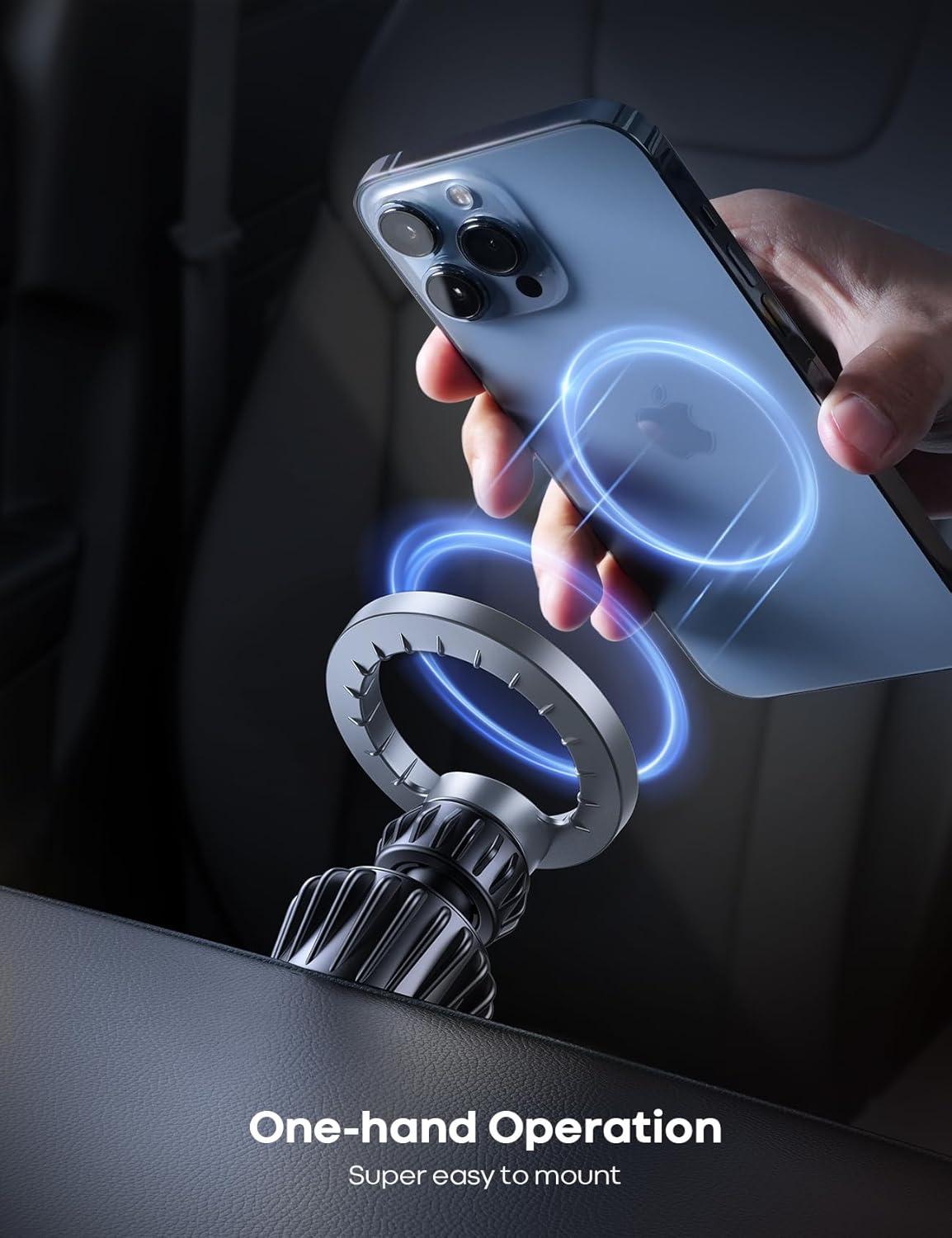 imageLamicall for MagSafe Car Mount  20 Super Magnets Magnetic Car Phone Mount Air Vent Phone Holder Car Hands Free Cell Phone Holder Clip Car Accessories fit iPhone 16 15 14 13 Pro Plus MaxNEW Upgraded  Silver