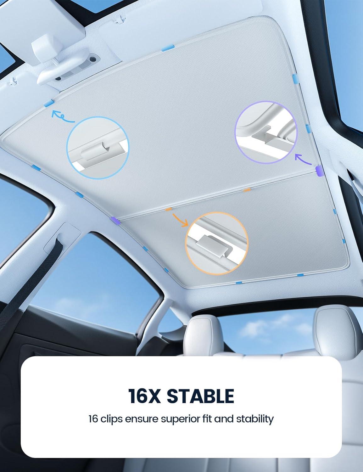 imageSunshade Roof for Tesla Model Y  Lamicall Never Sag 999 UV Block 5Layer Nano IceCrystal Coating Heat Insulation ampamp Interior Sun Protection 20202024 Tesla Model Y Accessories GrayGray