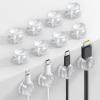 image12Pack Cord Organizer Spring Clips Office Desk Accessories  Lamicall Desk Cable Management Clips Dorm Room Bedroom Essentials Phone Charger Cord Holder Wire Organizer Keeper for NightstandTransparent