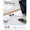 image6Pack Cord Organzier Spring Clip Holder  Lamicall 3in1 Small Clips for Desk Cable Management Adhesive Adjustable Cable Clips Holder for Charger Wire USB Cord Office Car Desk AccessoriesBlack