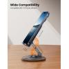 imageLamicall Cell Phone Stand for Desk  360 Rotation Sturdy Adjustable Desktop Phone Holder Foldable Mobile Stand Office Desk Accessories for iPhone 16 15 14 Pro Max Galaxy S25 S24 All PhonesGrey