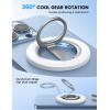 imageLamicall Magnetic Phone Ring Grip Stand  2025 Stable DualHinge Ring Kickstand Finger Holder Super Magnet 360 Rotation Ring Grip for MagSafe Accessories for iPhone 16 15 14 Pro Max White