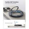 imageLamicall Magnetic Phone Ring Holder for MagSafe Flexible 360 Rotation Magnet Finger Ring Grip Stand Holder Fit for iPhone 16 15 14 13 12 Pro Pro Max Plus Mag Safe Accessories Misty Black