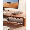imageLamicall Spring Cord Organizer Office Desk Accessories  12Pack Compact Desk Cable Management Holder Clips Nightstand Phone Charging Cord Holder 8mm Slot Adhesive Wire Organizer WhiteBlack