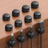 imageLamicall Spring Cord Organizer Office Desk Accessories  12Pack Compact Desk Cable Management Holder Clips Nightstand Phone Charging Cord Holder 8mm Slot Adhesive Wire Organizer WhiteBlack