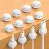 imageLamicall Spring Cord Organizer Office Desk Accessories  12Pack Compact Desk Cable Management Holder Clips Nightstand Phone Charging Cord Holder 8mm Slot Adhesive Wire Organizer WhiteWhite