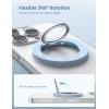 imageMagnetic Phone Ring Holder for Mag Safe  Lamicall Magnetic Finger Phone Ring Stand Holder Magnet Ring Grip Compatible with iPhone 12 13 Pro Pro Max Mini Mag Safe Accessories Sky Blue