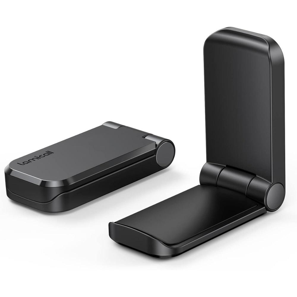 imageLamicall Headphone Stand Sticky Headset Hanger  Adhesive Headphone Holder Hook Mount Headset Stand Holder Clip Under Desk Earphone Clamp for Airpods Max HyperX Sennheiser BlackBlack  Two Pack
