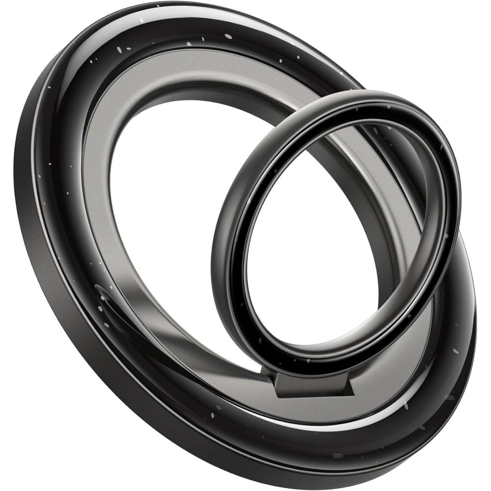 imageLamicall Magnetic Phone Ring for MagSafe Grip  2025 Super Magnet Stylish Twinkle Ring Holder Stand with Upgrade Gear Hinge Mag Safe Accessory for iPhone 16 15 14 13 Pro Max Plus Glitter SilverMidnight Black