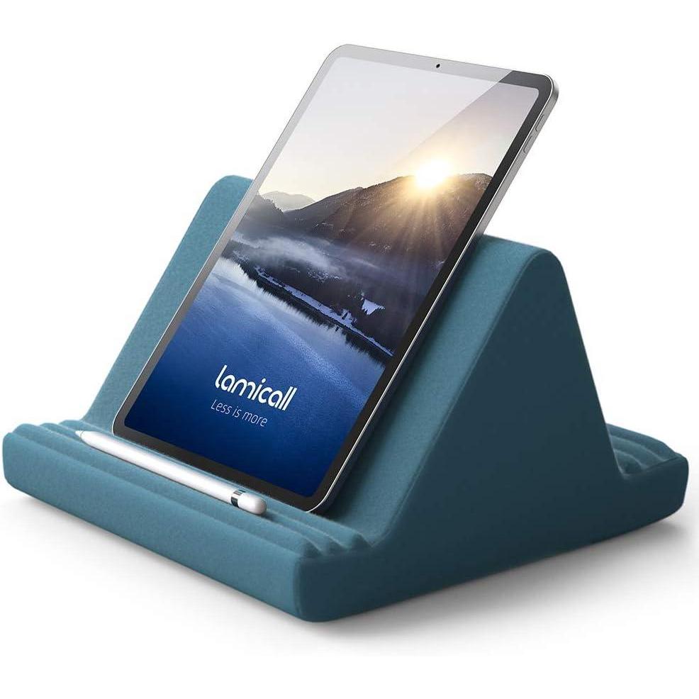 imageLamicall Tablet Pillow Stand Pillow Soft Pad for Lap  Tablet Holder Dock for Bed with 6 Viewing Angles for iPad Pro 97 105 11 129 Air Mini 4 3 Kindle Galaxy Tab EReader Purplish RedBlackish Green
