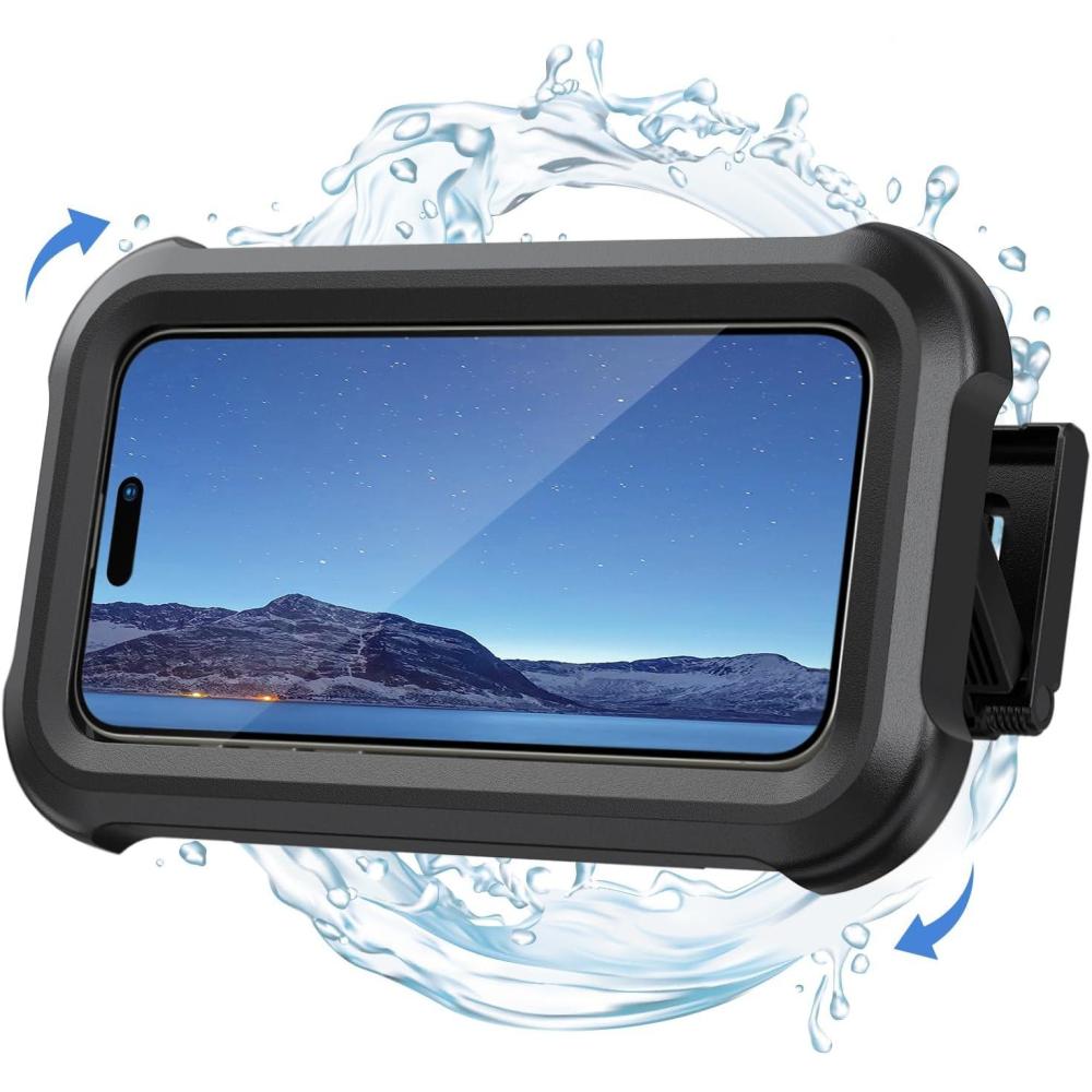 imageLamicall Waterproof Shower Phone Holder  Shower Bath Bathroom Accessories for Women Men Girls Boys Mothers Day for Mother iPhone Case Wall Mount Stand for 47quot PhonesBlack