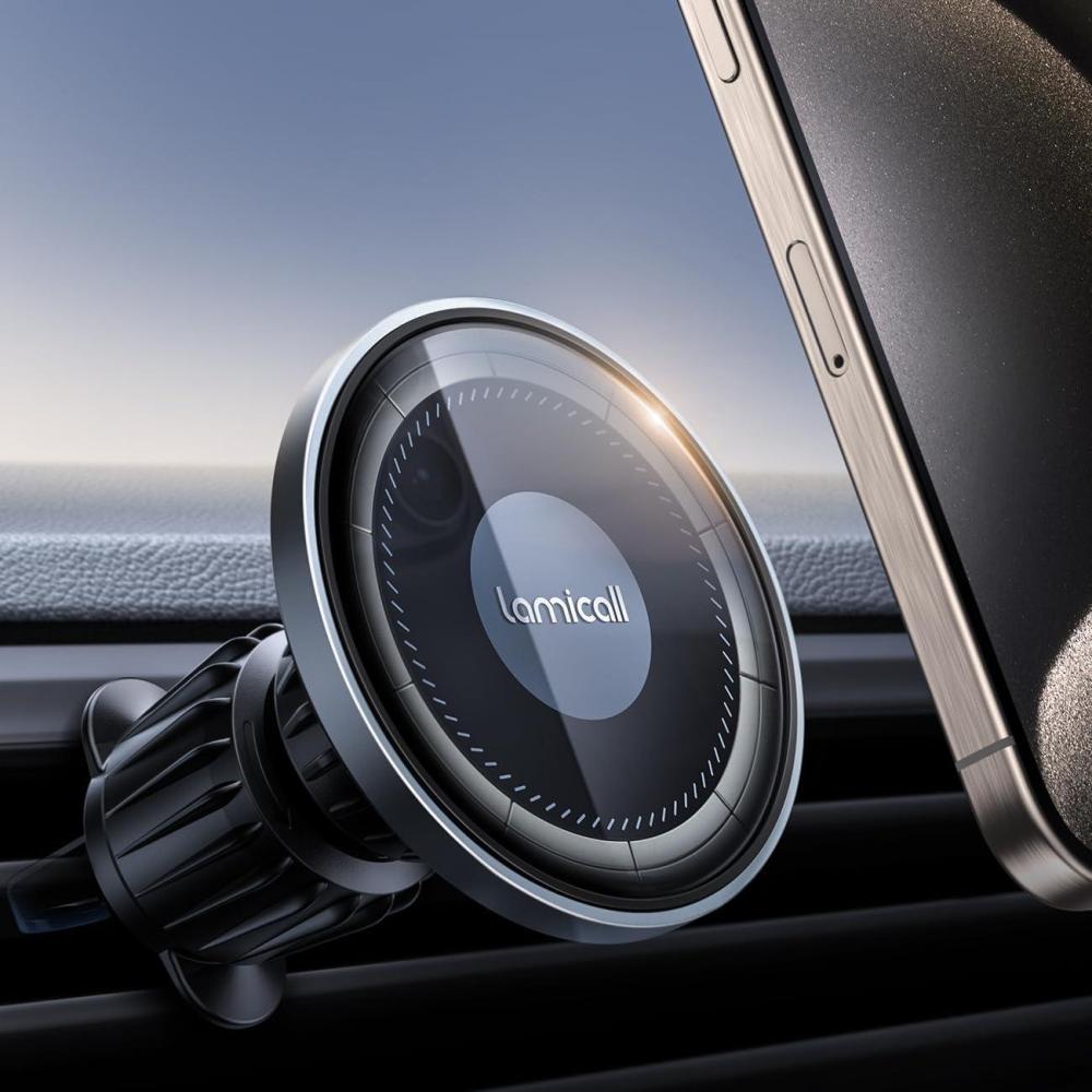 imageLamicall for MagSafe Car Mount  20X Strong Magnets Metal Hook Magnetic Phone Holders for Your Car  360 Rotation Car Phone Holder for iPhone 16 15 14 13 Pro Plus Max Case ampamp All Phones