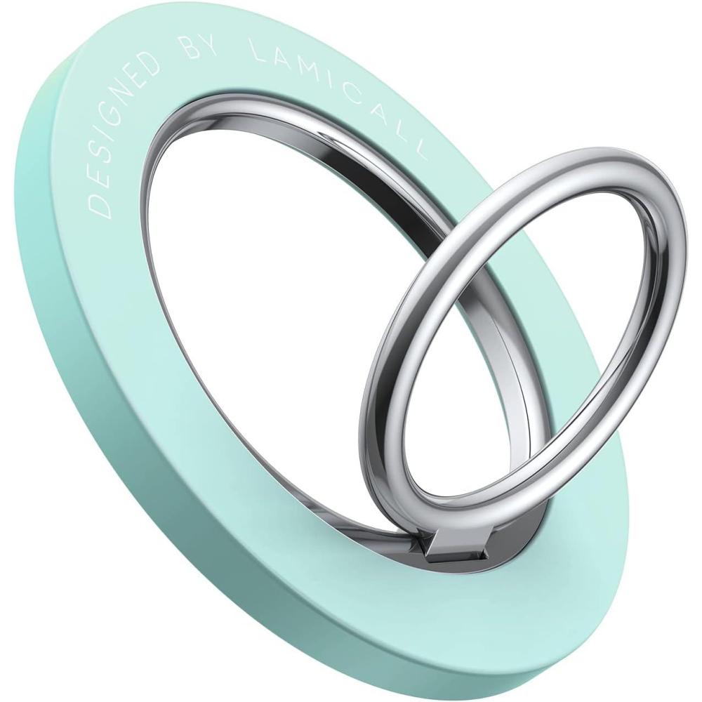 imageMagnetic Phone Ring Holder for Mag Safe  Lamicall Magnetic Finger Phone Ring Stand Holder Magnet Ring Grip Compatible with iPhone 14 Plus 13 12 Pro Pro Max Mini Grass Greengrass green