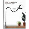 imageLamicall Gooseneck Phone Holder Bed  Nylon Braided Flexible Arm 38inch Overall Length 360 Adjustable Clamp Clip Overhead Cell Phone Mount Stand for Bed Desk 47 CellphoneBlack