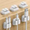 image6Pack Cord Organzier Spring Clip Holder  Lamicall 3in1 Small Clips for Desk Cable Management Adhesive Adjustable Cable Clips Holder for Charger Wire USB Cord Office Car Desk AccessoriesWhite