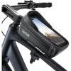 imageLamicall 2 Pack Bike Frame Bag Waterproof  1s Release 2 in 1 Bike Phone Bag Bike Phone Holder Mount Bicycle Top Tube Bag Cycling Pouch with Rain Cover Bike Accessories for Phones Under 7quotMedium