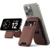 imageLamicall 23oz Light for Magsafe Wallet Stand  Slim Tight Phone 3 Cards Holder Adjustable Apple iPhone Wallet Stand 25lbs Magnetic for iPhone 16151413 Series Brown Red