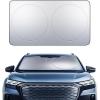 imageLamicall Car Windshield Sun Shade  4Layer Reflective 240T Sun ampamp UV Reflective Windshield Cover Sun Shade  Easy Install Foldable  66quotx37quot Windshield Cover for Large SUV Truck66x37