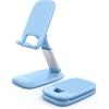 imageLamicall Cell Phone Stand for Desk  Height Adjustable Foldable Mobile Phone Holder Portable Stand for iPhone 16 15 14 13 12 11 Pro Max Plus Galaxy S25 S24 All Cellphones Office AccessoriesBlue