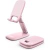 imageLamicall Cell Phone Stand for Desk  Height Adjustable Foldable Mobile Phone Holder Portable Stand for iPhone 16 15 14 13 12 11 Pro Max Plus Galaxy S25 S24 All Cellphones Office AccessoriesPink