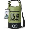 imageLamicall Dry Bag Waterproof Backpack  Zippered Pocket 5L10L20L30L40L Roll Top Waterproof Bag with Water Proof Phone Pouch Floatable Drybag for Swimming Boating Kayaking Camping BeachOlive Green