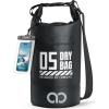 imageLamicall Dry Bag Waterproof Backpack  Zippered Pocket 5L10L20L30L40L Roll Top Waterproof Bag with Water Proof Phone Pouch Floatable Drybag for Swimming Boating Kayaking Camping BeachBlack