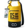 imageLamicall Dry Bag Waterproof Backpack  Zippered Pocket 5L10L20L30L40L Roll Top Waterproof Bag with Water Proof Phone Pouch Floatable Drybag for Swimming Boating Kayaking Camping BeachLemon Yellow