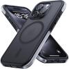 imageLamicall Magnetic Phone Case for MagSafe  18 FT MilGrade Drop Protection Shockproof Case with Air Bumpers Metal Buttons for iPhone 15 Pro Max Black Titanium15 Pro 61