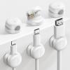 imageLamicall Spring Cord Organizer Office Desk Accessories  12Pack Compact Desk Cable Management Holder Clips Nightstand Phone Charging Cord Holder 8mm Slot Adhesive Wire Organizer WhiteWhite