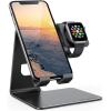 imageLamicall Stand for Apple Watch Phone Holder 2 in 1 Desktop Stand Holder Charging Station Dock Compatible with Apple Watch SE Series 8765432 Ultra Charging Cable Not Include