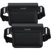 imageLamicall Waterproof Fanny Pack Pouch  2Pack 2025 Elastic Waist Strap IPX8 Dry Bags Water Proof Pouch for Swimming Beach Kayaking Cruise Ship Essentials 87 for iPhone 16 15 14 13 Pro MaxBlack