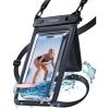 imageLamicall Waterproof Phone Pouch Case  Double Space IPX8 Water Proof Cell Phone Dry Bag with Lanyard Beach Cruise Ship Essentials for iPhone 16 15 14 13 Pro Max Galaxy S25 S24 475quot BlackBlack