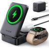 imageLamicall Wireless Charging Station for MagSafe  3 in 1 Wireless Foldable Charger Stand for Apple Multiple Devices for iPhone 16 15 14 13 12 Pro Max Apple Watch Ultra Series 10 9 SE Airpods 4 3 ProBlack
