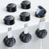 imageMagnetic Cable Clips Cord Organizer  Lamicall 8Pack CrystalClear ampamp Silver Shine Cable Management Holder for Phone Charging Cord Strong Adhesive for Nightstand Home Office Desk Decor AccessoriesMisty Black