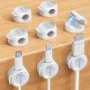 imageMagnetic Cable Clips Cord Organizer  Lamicall 8Pack CrystalClear ampamp Silver Shine Cable Management Holder for Phone Charging Cord Strong Adhesive for Nightstand Home Office Desk Decor Accessories Snow White