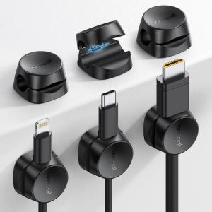 image12Pack Cord Organizer Spring Clips Office Desk Accessories  Lamicall Desk Cable Management Clips Dorm Room Bedroom Essentials Phone Charger Cord Holder Wire Organizer Keeper for NightstandBlack