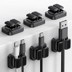 image6Pack Cord Organzier Spring Clip Holder  Lamicall 3in1 Small Clips for Desk Cable Management Adhesive Adjustable Cable Clips Holder for Charger Wire USB Cord Office Car Desk AccessoriesBlack