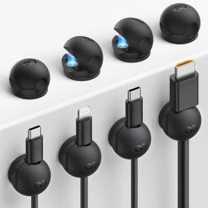 image8Pack Magnetic Cord Organizer Clips  Lamicall MiniSoft Silicone Cable Management for Phone Charger Cords Strong Magnet Adhesive Cord Holder for DeskNightstandHomeOffice Organizer Accessories