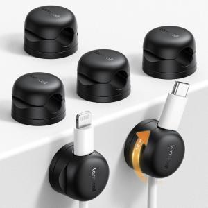 imageLamicall 12Pack Rotatable Cord Organizer Desk Office Nightstand Accessories  Cable Management Clips Desk Phone Charger Holder Gadgets Wire Organizer Keeper Home Workspace Dorm Organizers6Pack