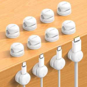 imageLamicall 12Pack Rotatable Cord Organizer Office Desk Nightstand Accessories  Cable Clips Management Birthday Gifts for Teens Friends Desk Phone Charger Holder Gadget Home Workspace Organizer12Pack