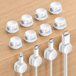 imageLamicall 12Pack Spring Cord Organizer Office Desk Accessories Desk Cable Management Clips Phone Charger Cord Holder for Nightstand Home Workspace Organization Accessories Dorm Room Essentials12Pack