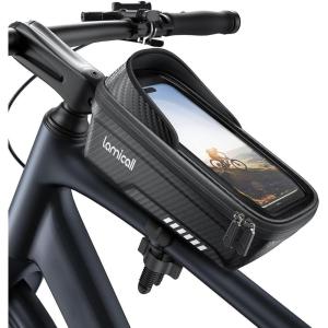 imageLamicall 2 Pack Bike Frame Bag Waterproof  1s Release 2 in 1 Bike Phone Bag Bike Phone Holder Mount Bicycle Top Tube Bag Cycling Pouch with Rain Cover Bike Accessories for Phones Under 7quotMedium