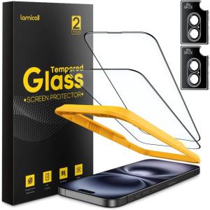 imageLamicall 22 for iPhone 16 Pro Max Screen Protector 69quot with Camera Lens Protector Top 9H Tempered Glass Film Easy Alignment AntiScratch 0 Bubbles HD Clear for iPhone 16 Pro Max  2Pack16 Plus67